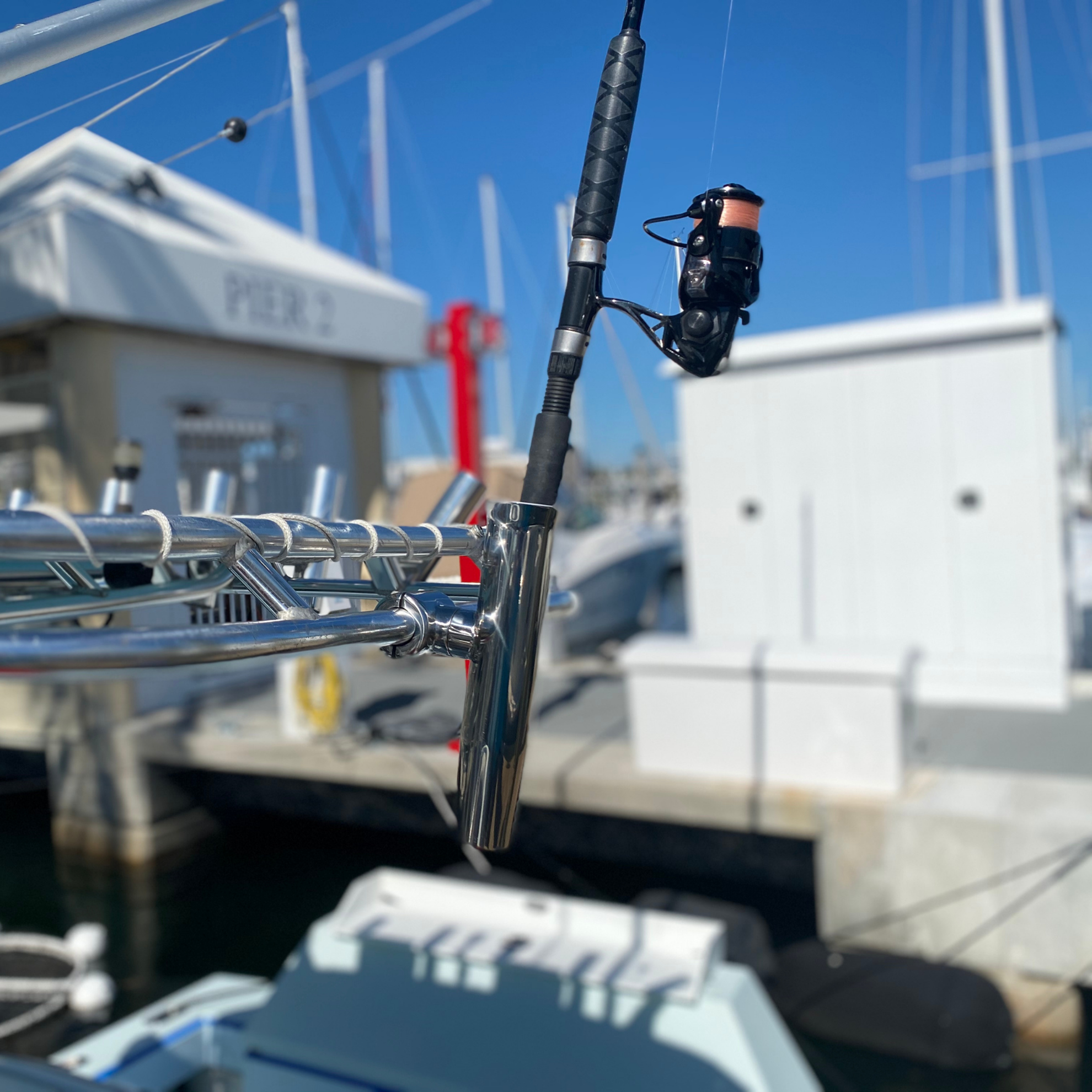 TACO Marine Clamp-On Adjustable Rod Holder, Type-316L Stainless Steel, 1-5/8 in ID — Quality Boat Parts