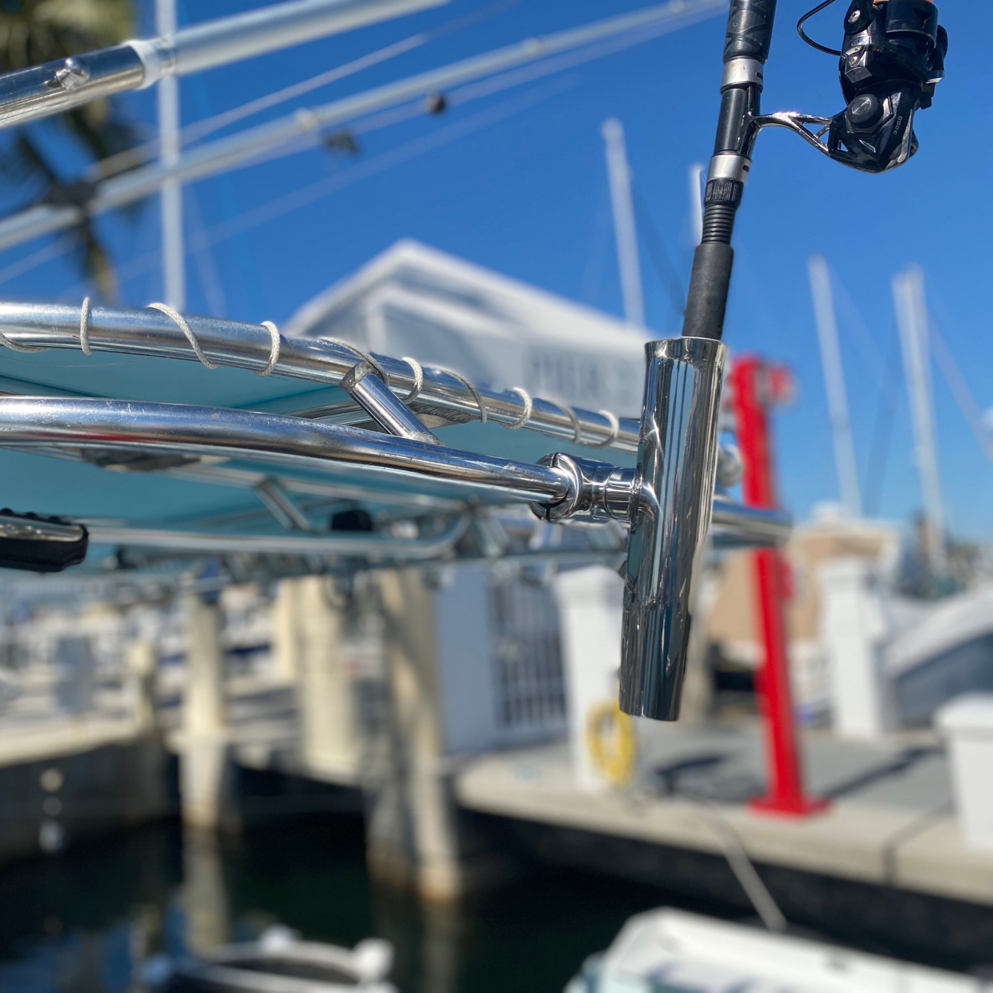 TACO Marine Clamp-On Adjustable Rod Holder, Type-316L Stainless Steel, 1-5/8 in ID — Quality Boat Parts