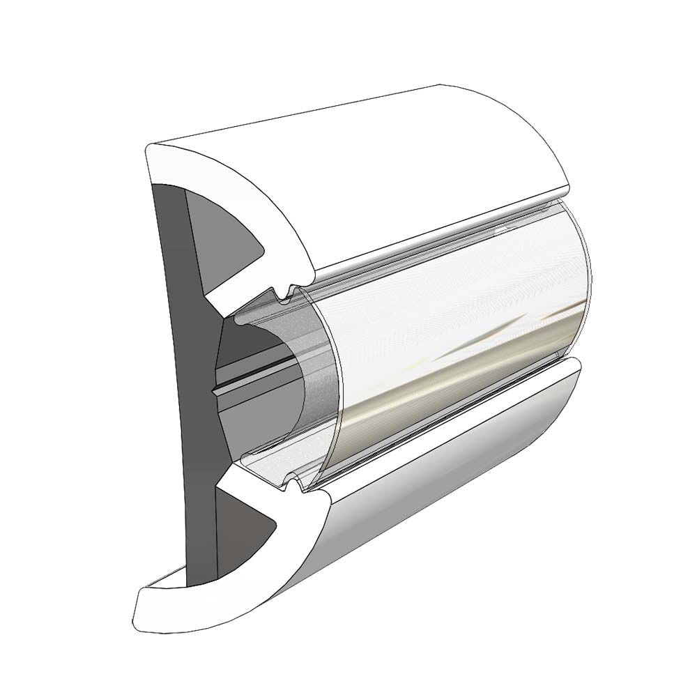 TACO Marine Large SuproFlex Rub Rail, 2.5 in x 1 in, 100 ft, Co-Extruded Vinyl — Quality Boat Parts