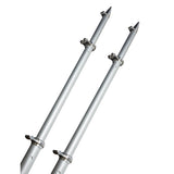 TACO Marine 18 ft Deluxe Aluminum Tele-Outrigger Poles, Pair, For GS-280/2801/380/390/400 Mounts, 1-1/2 in Butt, 360 Degree Swivel Collars — Quality Boat Parts
