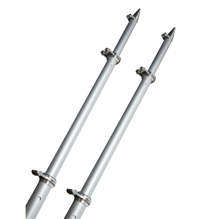 TACO Marine 18 ft Deluxe Aluminum Tele-Outrigger Poles, Pair, For GS-280/2801/380/390/400 Mounts, 1-1/2 in Butt, 360 Degree Swivel Collars — Quality Boat Parts