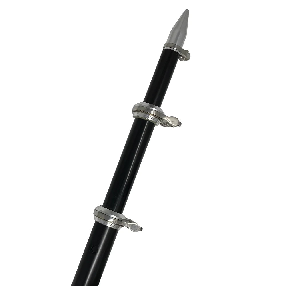 TACO Marine 18 ft Deluxe Aluminum Tele-Outrigger Poles, Pair, For GS-280/2801/380/390/400 Mounts, 1-1/2 in Butt, 360 Degree Swivel Collars — Quality Boat Parts