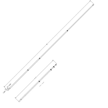 TACO Marine 18 ft Deluxe Aluminum Tele-Outrigger Poles, Pair, For GS-280/2801/380/390/400 Mounts, 1-1/2 in Butt, 360 Degree Swivel Collars — Quality Boat Parts