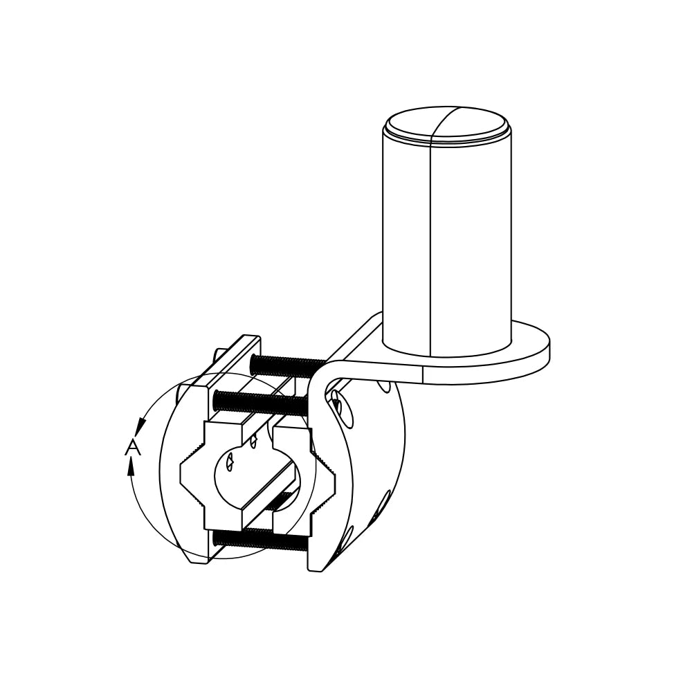 TACO Marine ShadeFin Mini Rail Mount, 6061 Aluminum, Type-304 SS Screws, Misty Silver Finish — Quality Boat Parts
