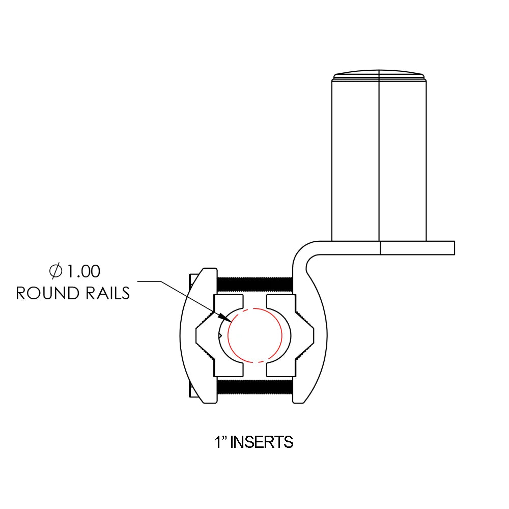 TACO Marine ShadeFin Mini Rail Mount, 6061 Aluminum, Type-304 SS Screws, Misty Silver Finish — Quality Boat Parts