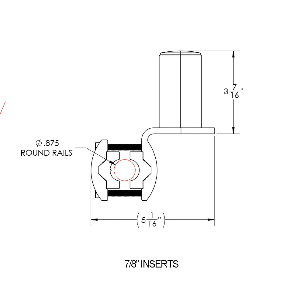 TACO Marine ShadeFin Mini Rail Mount, 6061 Aluminum, Type-304 SS Screws, Misty Silver Finish — Quality Boat Parts