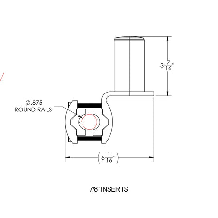 TACO Marine ShadeFin Mini Rail Mount, 6061 Aluminum, Type-304 SS Screws, Misty Silver Finish — Quality Boat Parts