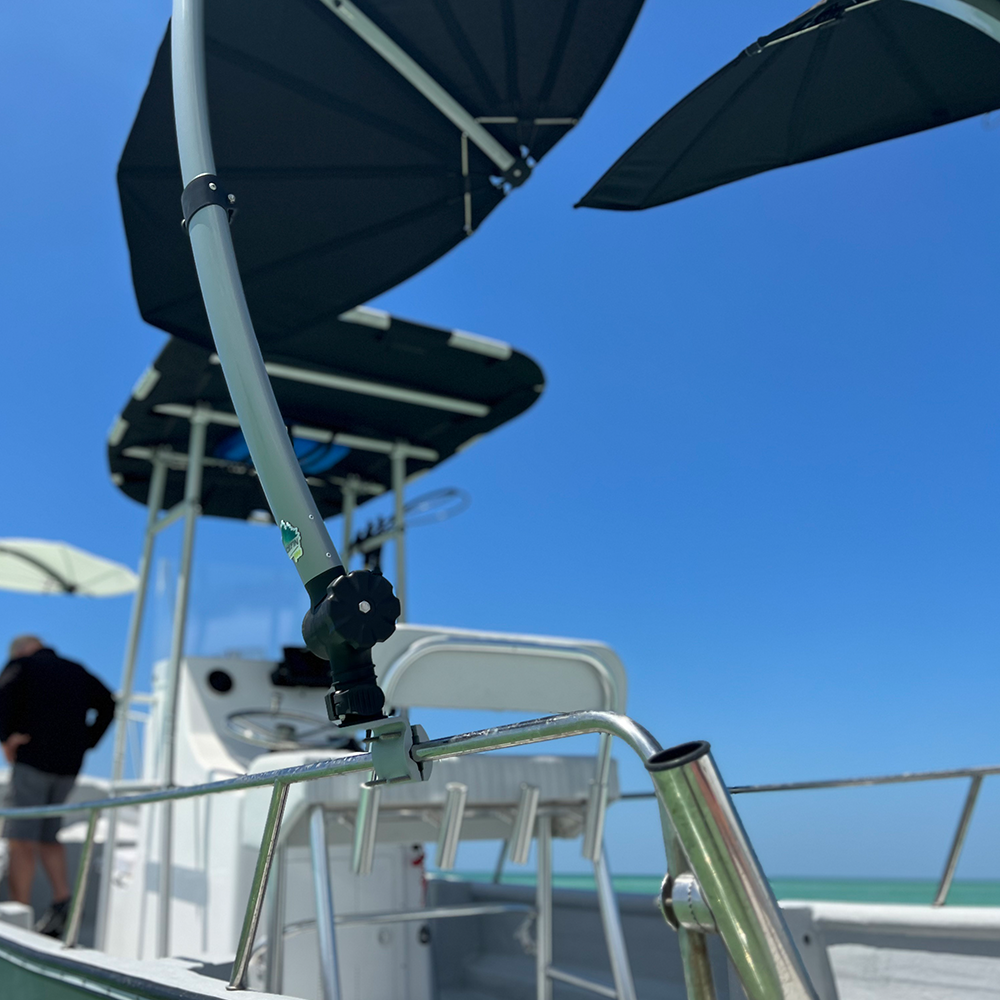 TACO Marine ShadeFin Mini Rail Mount, 6061 Aluminum, Type-304 SS Screws, Misty Silver Finish — Quality Boat Parts