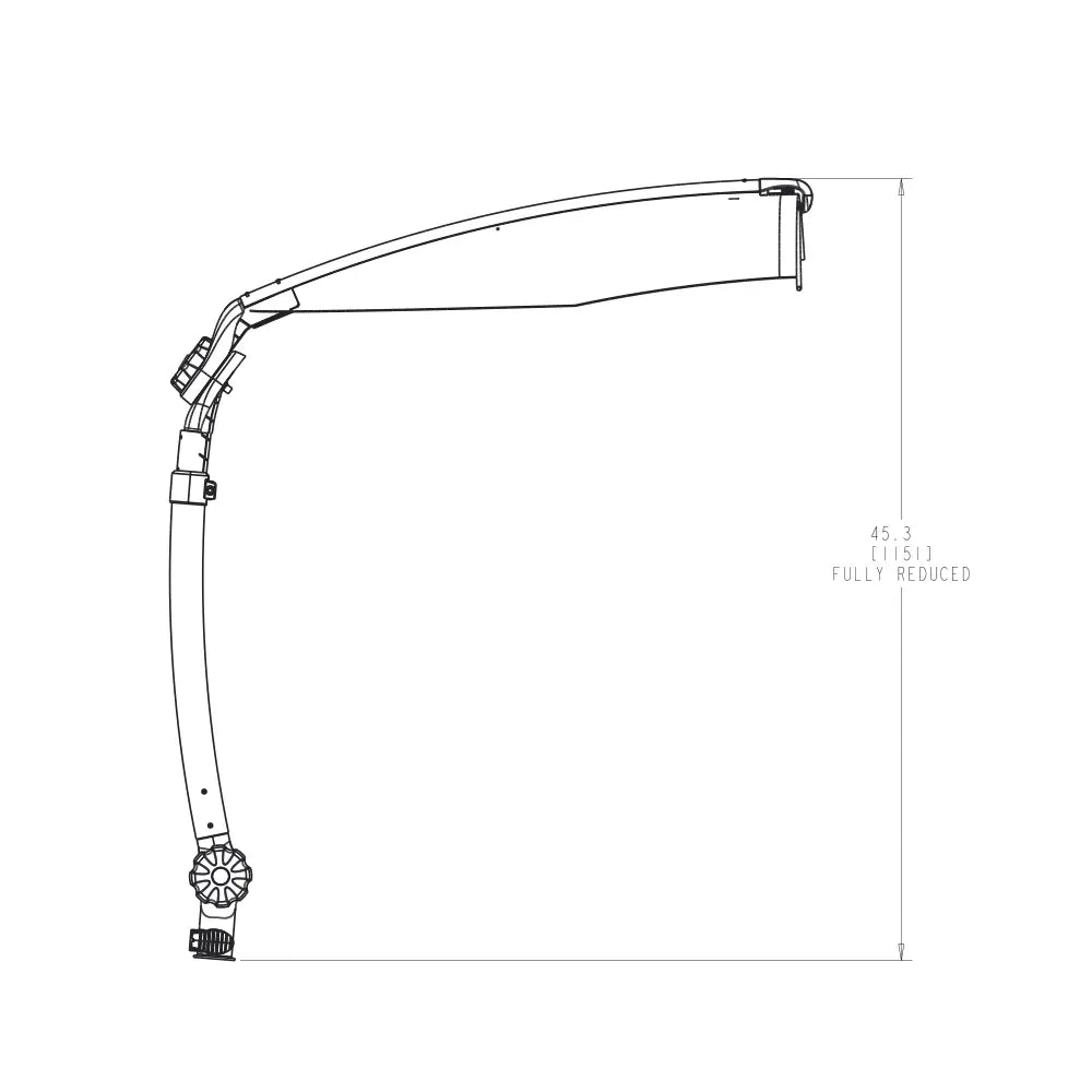 TACO Marine ShadeFin Mini Boat Shade Kit, Round Rail Mount, 60 in x 38 in Coverage, 36-52 in Height, UPF 50+ — Quality Boat Parts