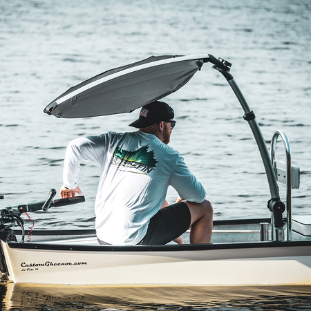 TACO Marine ShadeFin Mini Boat Shade Kit, Round Rail Mount, 60 in x 38 in Coverage, 36-52 in Height, UPF 50+ — Quality Boat Parts