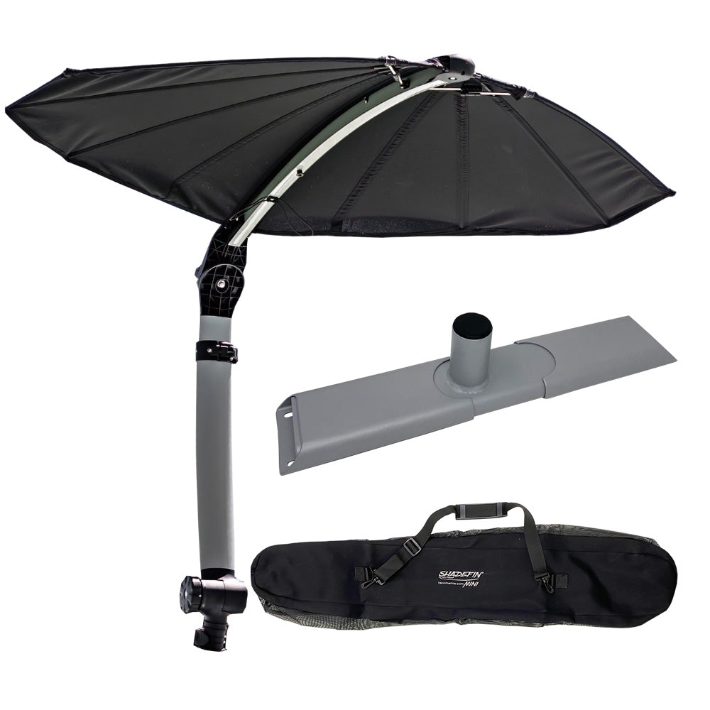 TACO Marine ShadeFin Mini Boat Sun Shade Kit, Kayak Mount, Carry Bag, 60 x 38 in Coverage, 36-52 in Height, WeatherMAX 3D, UPF 50+ — Quality Boat Parts