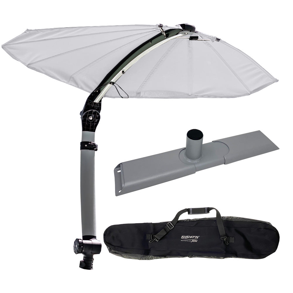 TACO Marine ShadeFin Mini Boat Sun Shade Kit, Kayak Mount, Carry Bag, 60 x 38 in Coverage, 36-52 in Height, WeatherMAX 3D, UPF 50+ — Quality Boat Parts