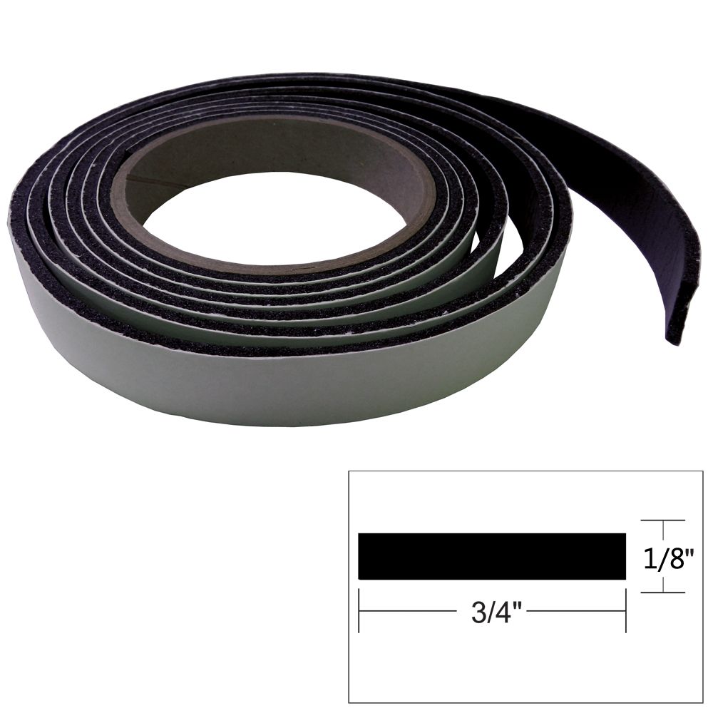 TACO Marine Hatch Tape, 8 ft, 3/4 in Width, Black, Self-Adhesive Rubber — Quality Boat Parts