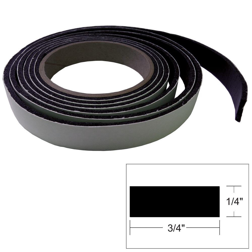 TACO Marine Hatch Tape, 8 ft, 3/4 in Width, Black, Self-Adhesive Rubber — Quality Boat Parts