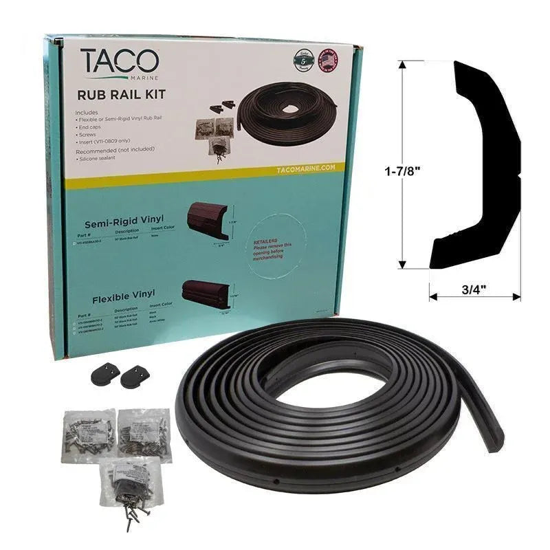 TACO Marine Semi-Rigid Vinyl Rub Rail Kit, Continuous Coil — Quality Boat Parts