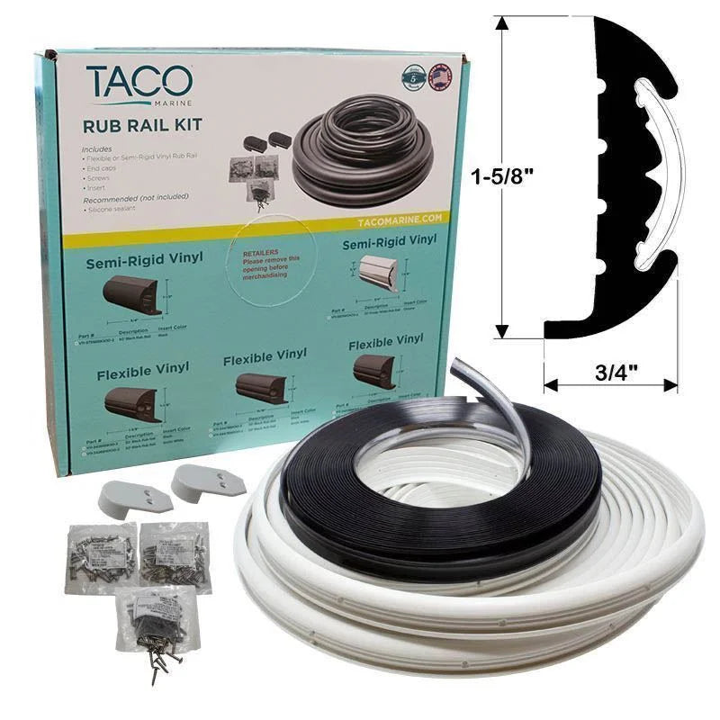 TACO Marine Semi-Rigid Vinyl Rub Rail Kit, Continuous Coil — Quality Boat Parts