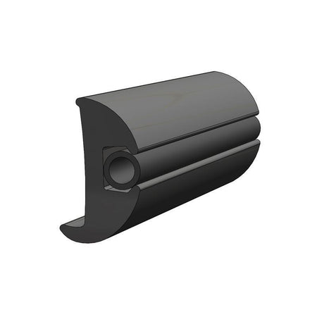TACO Marine Flexible Vinyl Rub Rail Kit, 1-7/8 in x 1-1/8 in, Black Rail, Black Insert — Quality Boat Parts