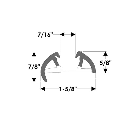 TACO Marine SuproFlex Semi-Rigid Vinyl Rub Rail Kit, 1-5/8 in x 7/8 in x 60 ft, Vinyl Overlay Insert — Quality Boat Parts