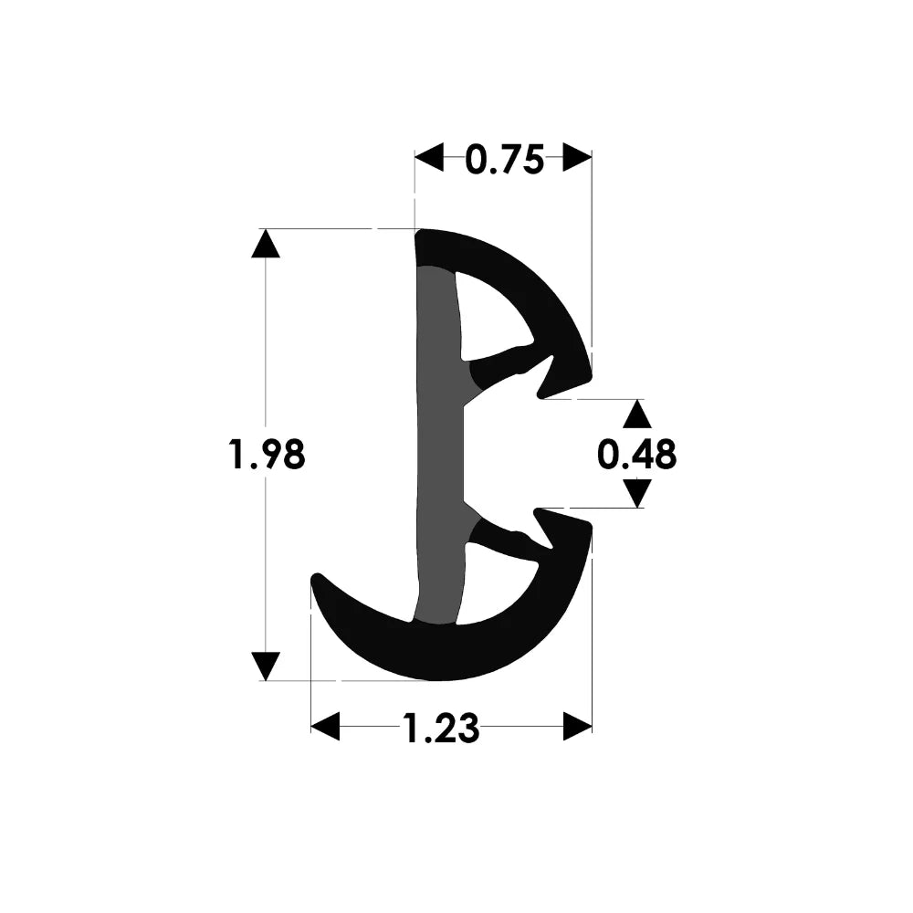 TACO Marine SuproFlex Semi-Rigid Rub Rail Kit, 2 in x 1-1/4 in, Flexible Vinyl Overlay Insert — Quality Boat Parts