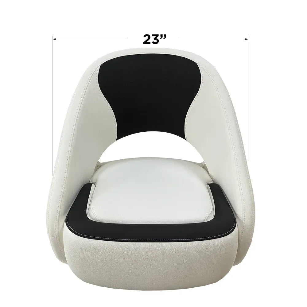 TACO Marine Caladesi Smooth Bucket Seat, 22 in x 23 in x 26 in, Adjustable Bolster, Integrated Seat Suspension, Marine-Grade Vinyl — Quality Boat Parts