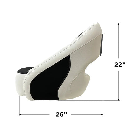 TACO Marine Caladesi Smooth Bucket Seat, 22 in x 23 in x 26 in, Adjustable Bolster, Integrated Seat Suspension, Marine-Grade Vinyl — Quality Boat Parts