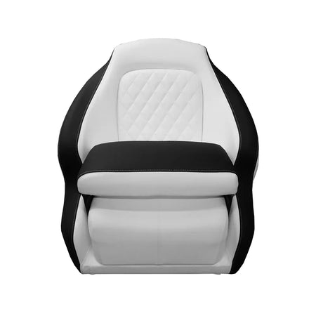 TACO Marine Anclote Bucket Seat, Integrated Seat Suspension, Adjustable Bolster, 5.25 in 4-Hole Pedestal Mount — Quality Boat Parts