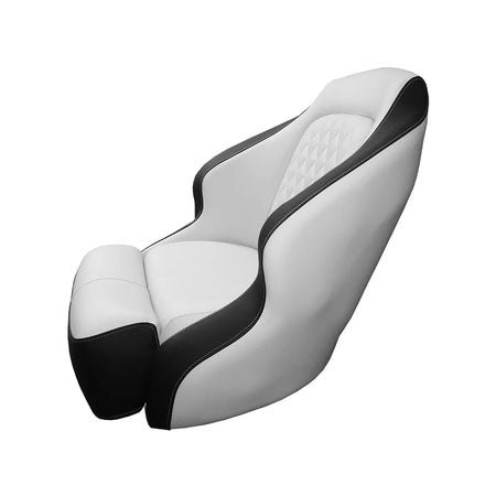 TACO Marine Anclote Bucket Seat, Integrated Seat Suspension, Adjustable Bolster, 5.25 in 4-Hole Pedestal Mount — Quality Boat Parts