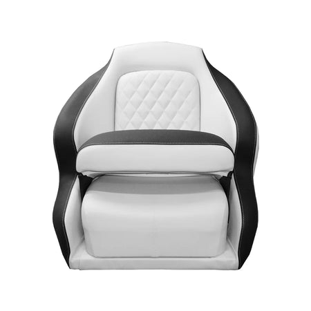 TACO Marine Anclote Bucket Seat, Integrated Seat Suspension, Adjustable Bolster, 5.25 in 4-Hole Pedestal Mount — Quality Boat Parts