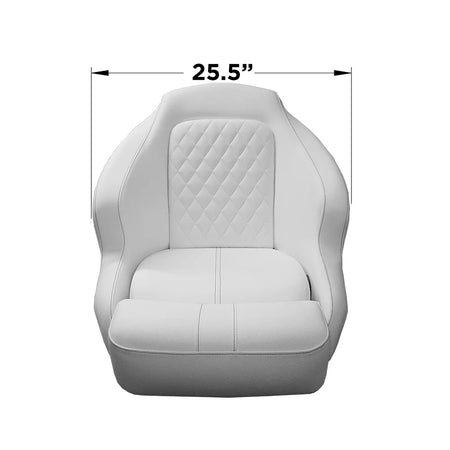 TACO Marine Anclote Bucket Seat, Integrated Seat Suspension, Adjustable Bolster, 5.25 in 4-Hole Pedestal Mount — Quality Boat Parts