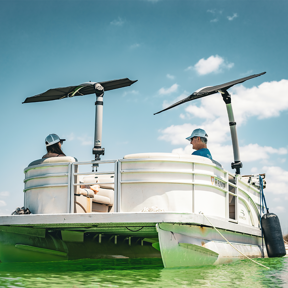 TACO Marine ShadeFin Mini Boat Shade, 60 x 38 in Coverage, UPF 50+, 36-52 in Adjustable Height — Quality Boat Parts