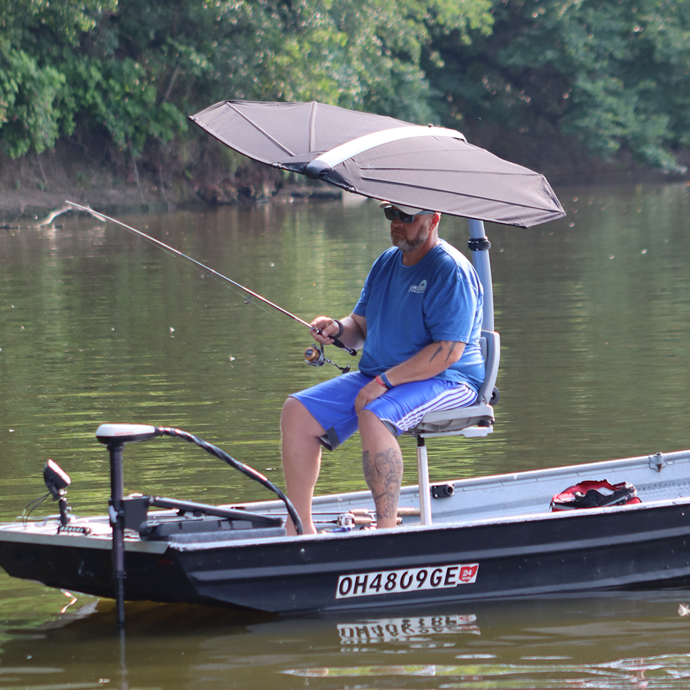 TACO Marine ShadeFin Mini Boat Shade, 60 x 38 in Coverage, UPF 50+, 36-52 in Adjustable Height — Quality Boat Parts