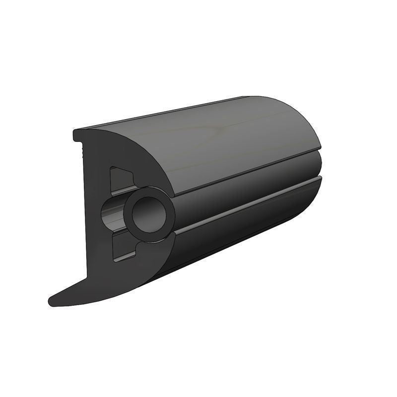 TACO Marine Flexible Vinyl Rub Rail Kit, 1-7/8 in x 1-3/8 in, Black Rail, Black Insert — Quality Boat Parts