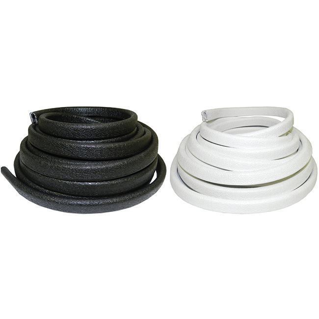 TACO Marine Flex Trim, 5/32 in Opening, 9/16 in Depth, Flexible PVC, Aluminum Clips — Quality Boat Parts