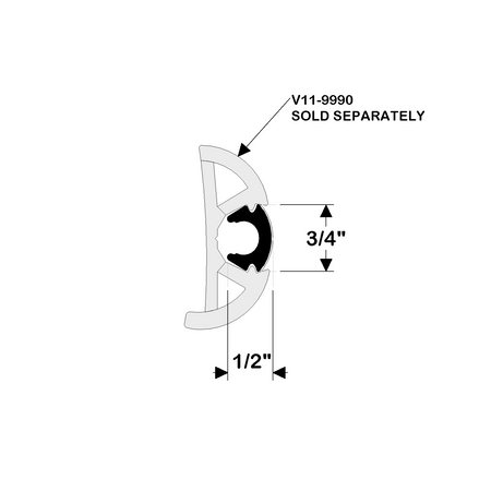 TACO Marine Flexible Vinyl Rub Rail Insert, 3/4 in x 1/2 in — Quality Boat Parts