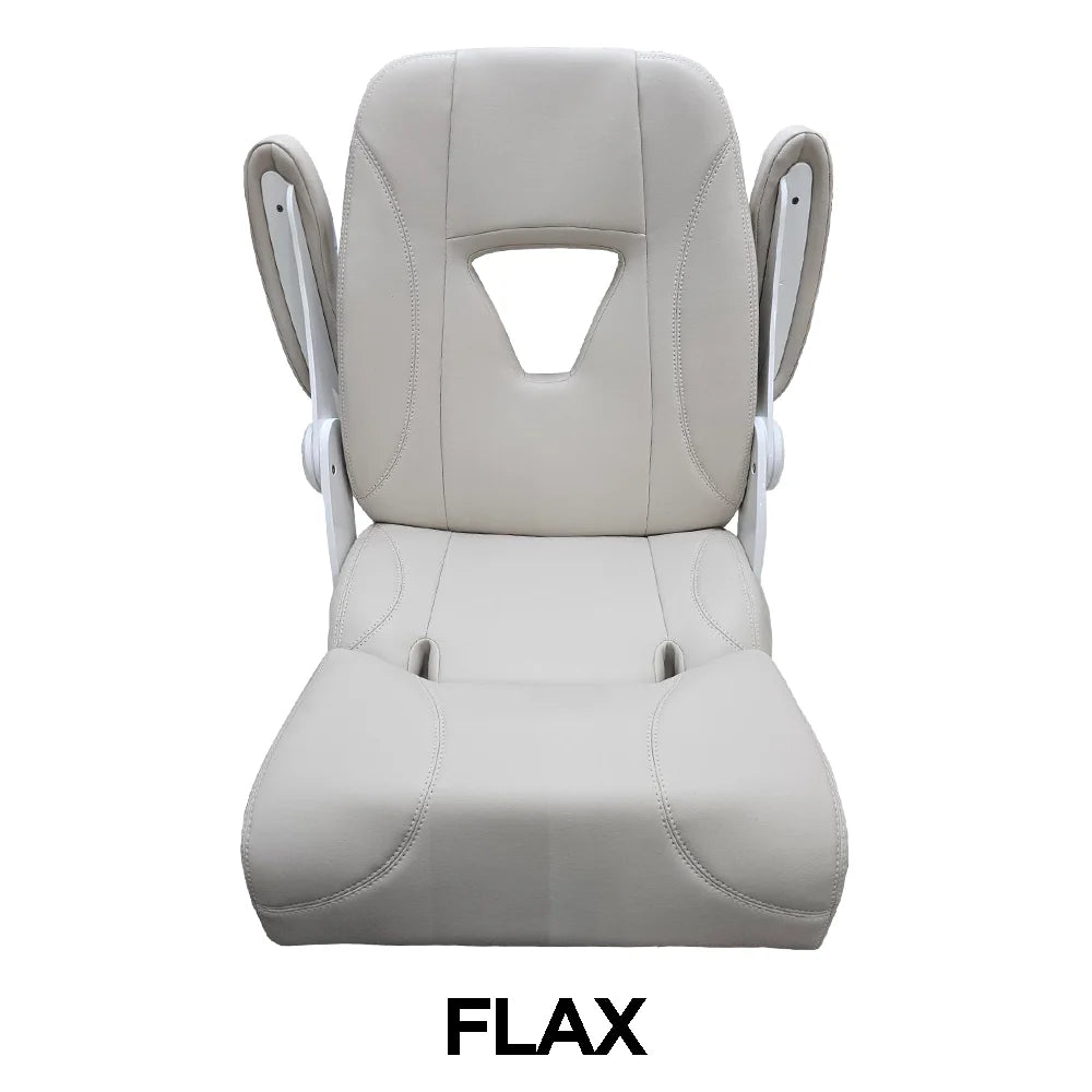 TACO Marine Boca Sport Helm Seat, 25 in, Adjustable Armrests, Roll-Back Bolster — Quality Boat Parts