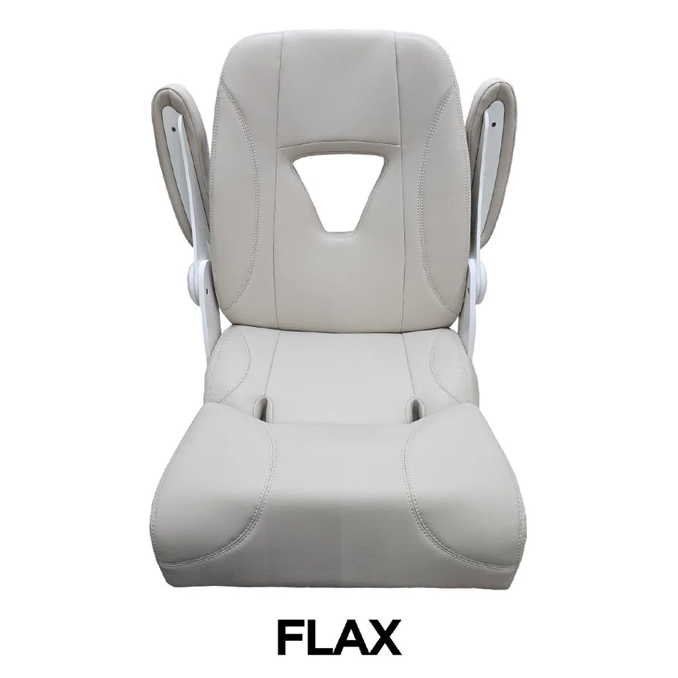 TACO Marine Boca Sport Helm Seat, 25 in, Adjustable Armrests, Roll-Back Bolster — Quality Boat Parts
