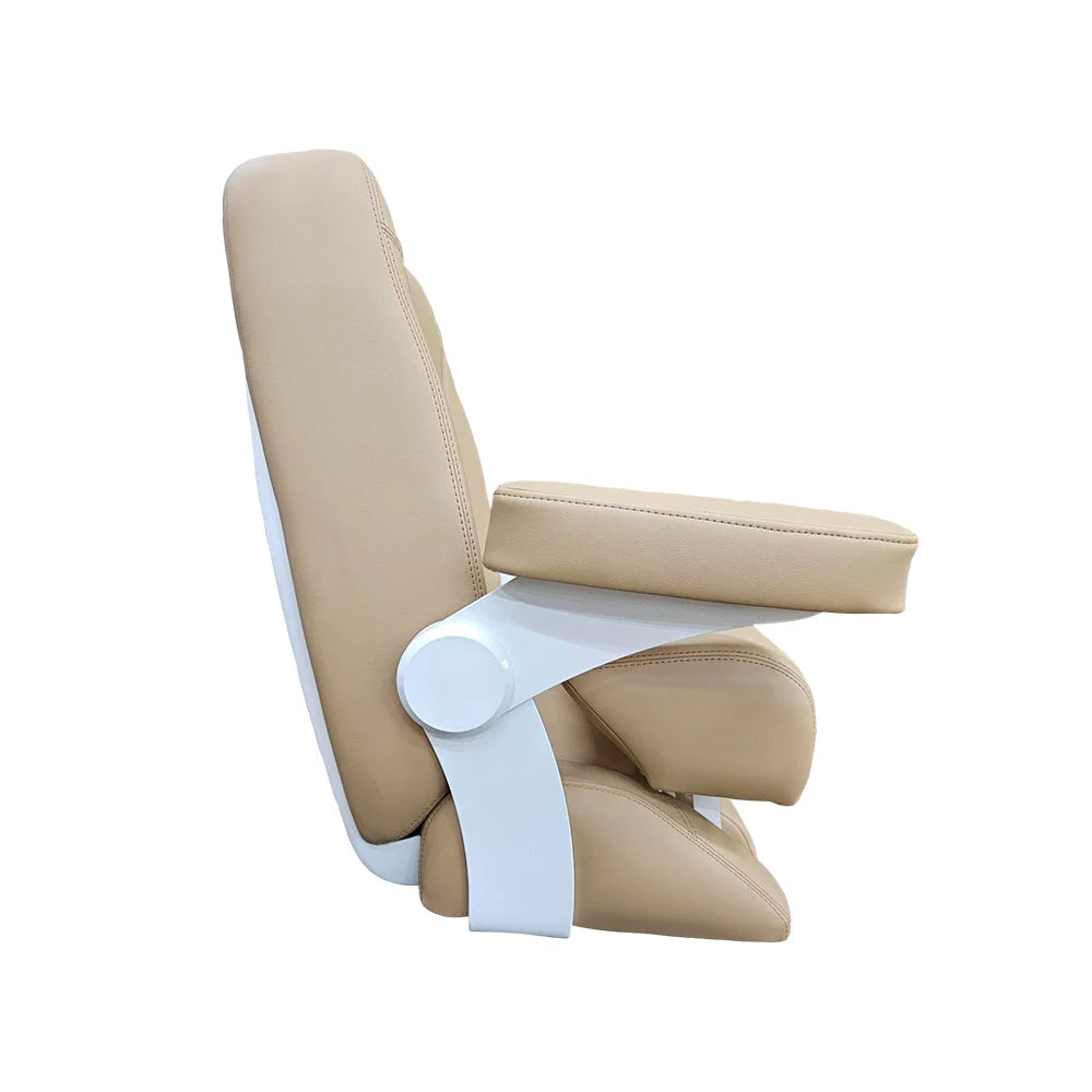 TACO Marine Boca Sport Helm Seat, 25 in, Adjustable Armrests, Roll-Back Bolster — Quality Boat Parts
