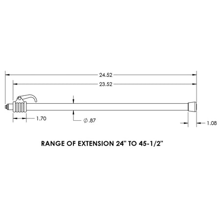 TACO Marine Telescoping Aluminum Support Pole with Snap-On End, Satin Anodized, Cam-Lock — Quality Boat Parts