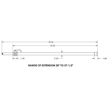 TACO Marine Telescoping Aluminum Support Pole with Snap-On End, Satin Anodized, Cam-Lock — Quality Boat Parts