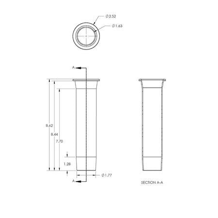 TACO Marine Rod Holder Liner with Lip Protection, For F31-2200, F31-2230, F31-2240, Anti-Fungal PVC — Quality Boat Parts