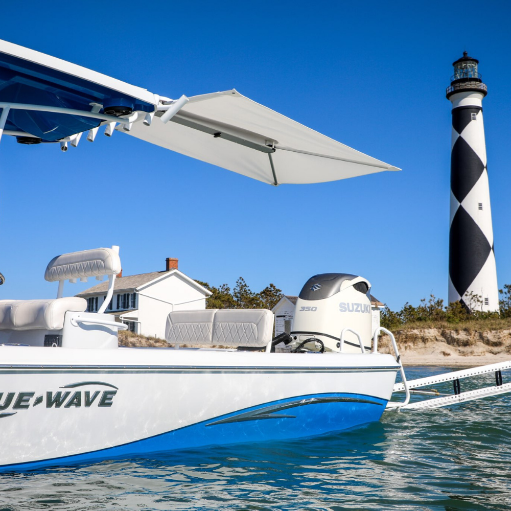TACO Marine ShadeFin Boat Shade, For Standard Rod Holders, 5 x 6 ft, UPF 50+ — Quality Boat Parts