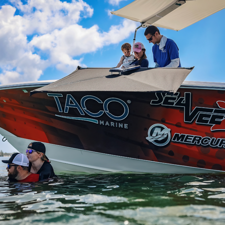 TACO Marine ShadeFin Boat Shade, For Standard Rod Holders, 5 x 6 ft, UPF 50+ — Quality Boat Parts