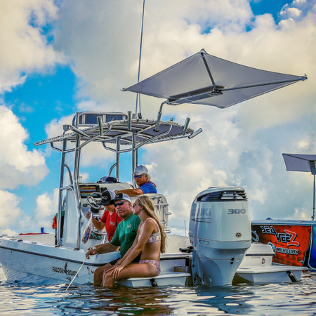 TACO Marine ShadeFin Boat Shade, For Standard Rod Holders, 5 x 6 ft, UPF 50+ — Quality Boat Parts