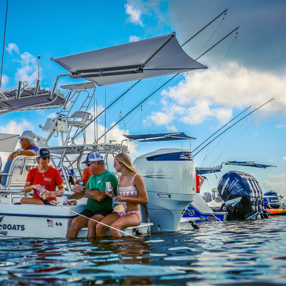 TACO Marine ShadeFin Boat Shade, For Standard Rod Holders, 5 x 6 ft, UPF 50+ — Quality Boat Parts