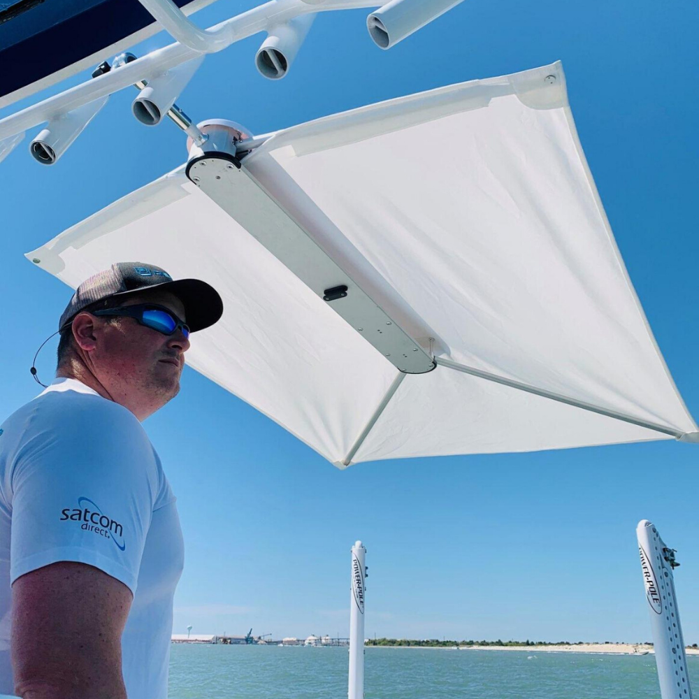 TACO Marine ShadeFin Boat Shade, For Standard Rod Holders, 5 x 6 ft, UPF 50+ — Quality Boat Parts