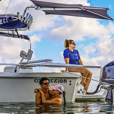TACO Marine ShadeFin Boat Shade, For Standard Rod Holders, 5 x 6 ft, UPF 50+ — Quality Boat Parts