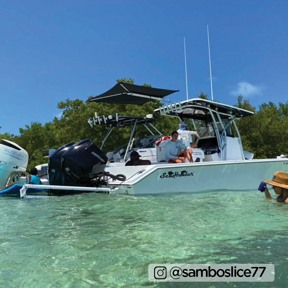 TACO Marine ShadeFin Boat Shade, For Standard Rod Holders, 5 x 6 ft, UPF 50+ — Quality Boat Parts