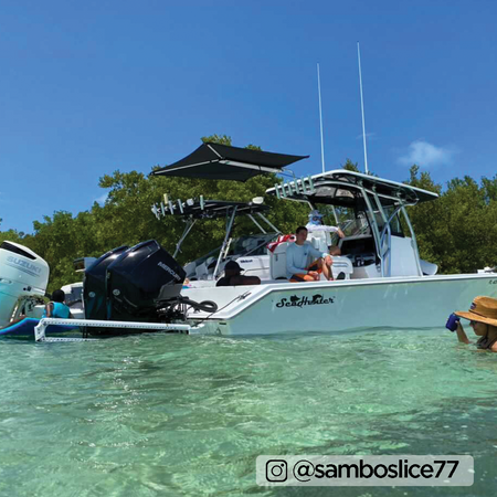 TACO Marine ShadeFin Boat Shade, For Standard Rod Holders, 5 x 6 ft, UPF 50+ — Quality Boat Parts