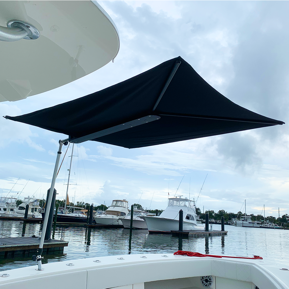 TACO Marine ShadeFin Boat Shade, For Standard Rod Holders, 5 x 6 ft, UPF 50+ — Quality Boat Parts