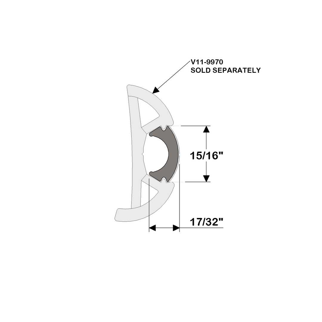 TACO Marine Flex Rub Rail Insert, For V11-9970 SuproFlex, 15/16 in x 17/32 in, 100 ft — Quality Boat Parts